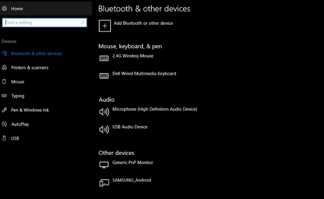 A Screenshot Of Settings < Devices On Windows