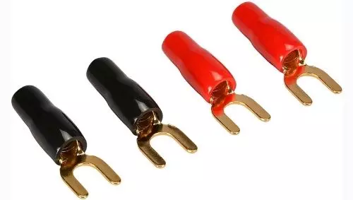 An Example Of Different Spade Lug Audio Connectors